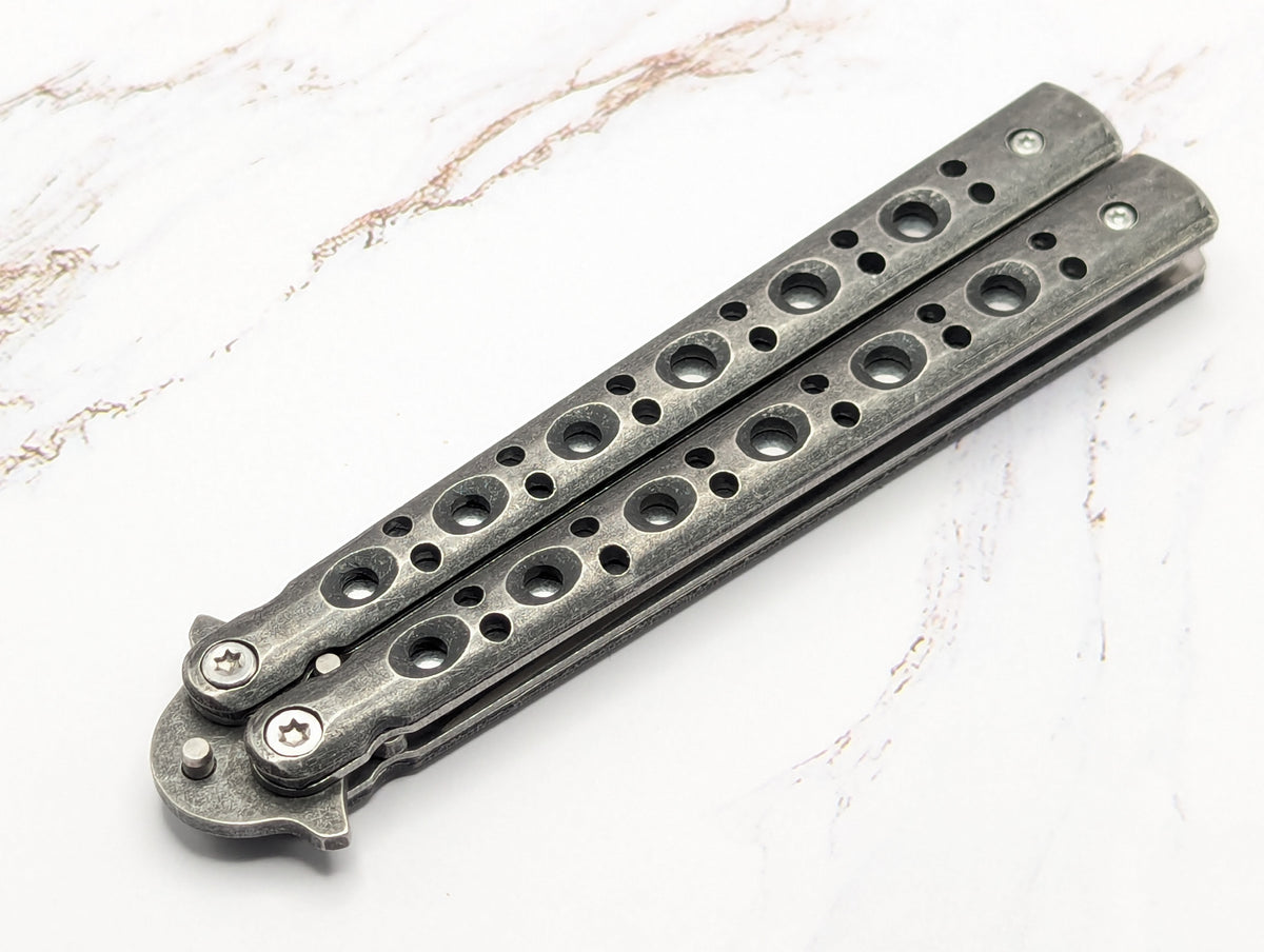 9" Stone Washed Spartan Balisong Butterfly Knife