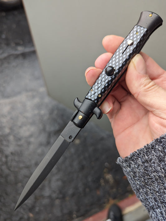 9" Frank Beltrame Tactical Faux Carbon Fiber Italian Stiletto Dag