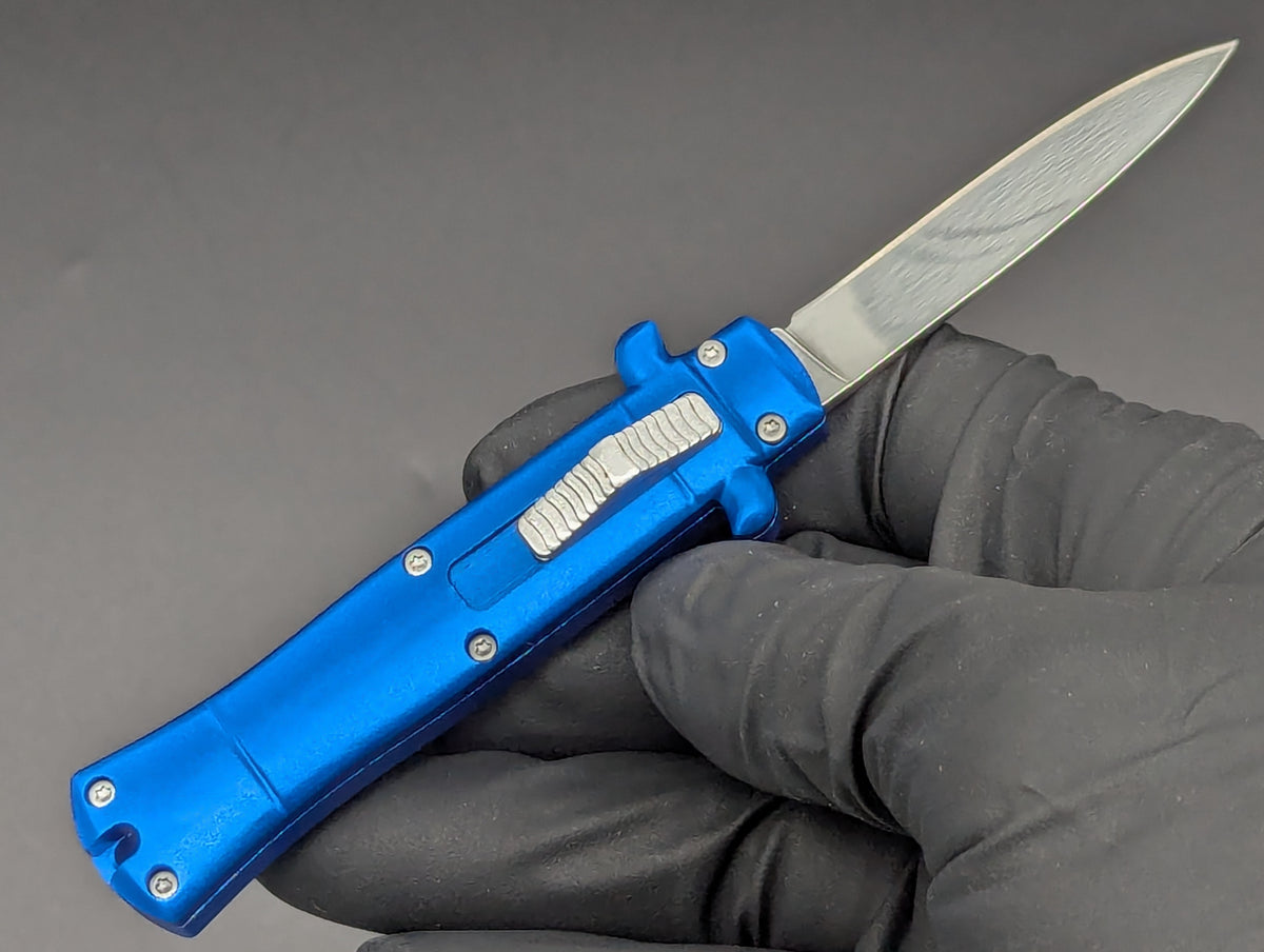 BLUE MINI D/A STILETTO OTF KNIFE