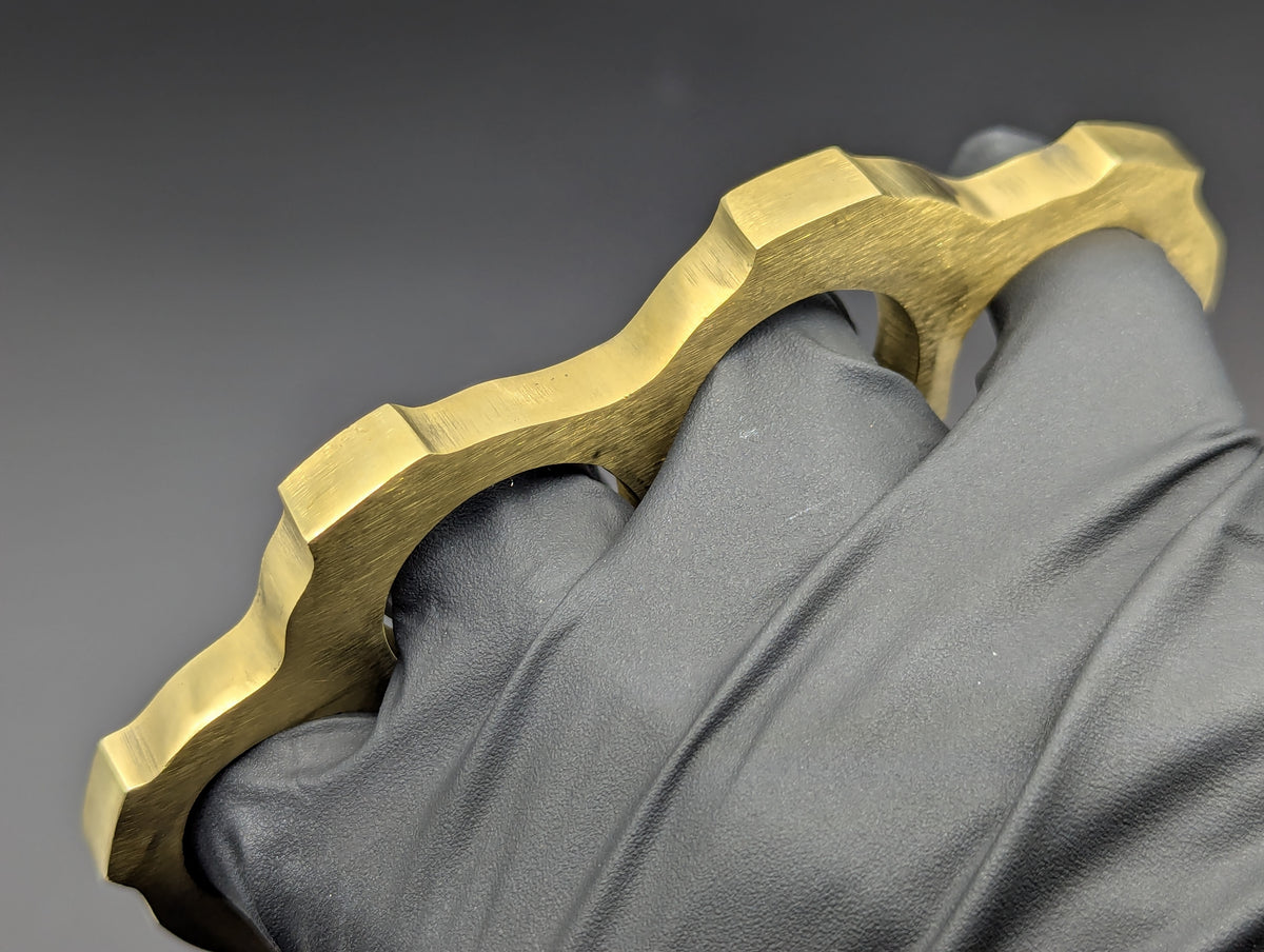 Solid Brass Keyring Belt Loop Knuckle Duster