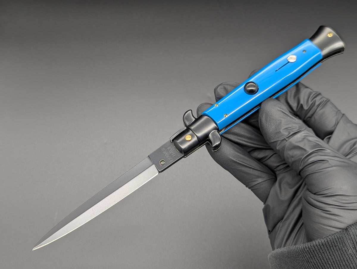 NOS 9" Frank Beltrame BLUE Tactical Italian Stiletto Knife Dagger