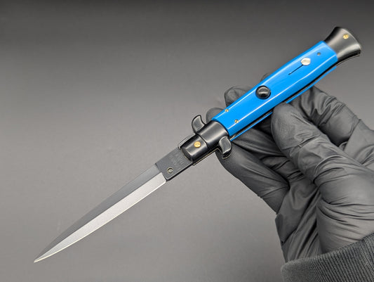 NOS 9" Frank Beltrame BLUE Tactical Italian Stiletto Knife Dagger