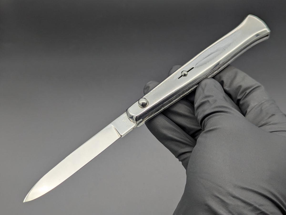 XL ANTIQUE ITALIAN STAINLESS FANTAIL SWITCHBLADE KNIFE