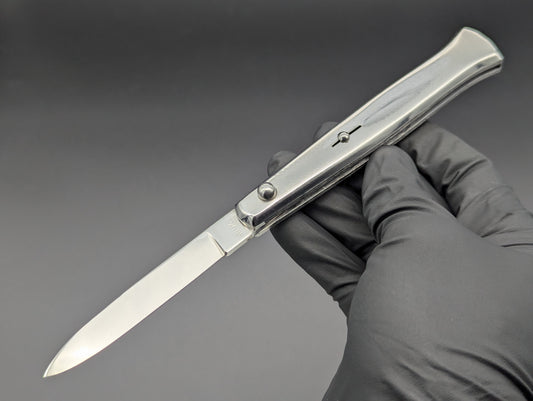 XL ANTIQUE ITALIAN STAINLESS FANTAIL SWITCHBLADE KNIFE