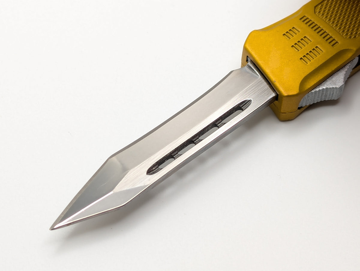 7" Mini Modified Tanto CQB OTF Automatic Knife Gold