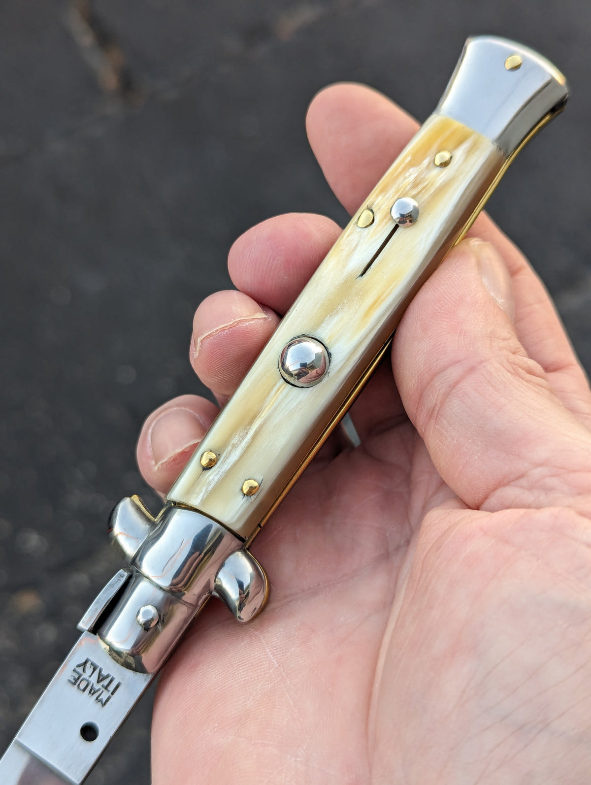 9" Renzo Beltrame Honey Horn Flat Grind Italian Stiletto #4