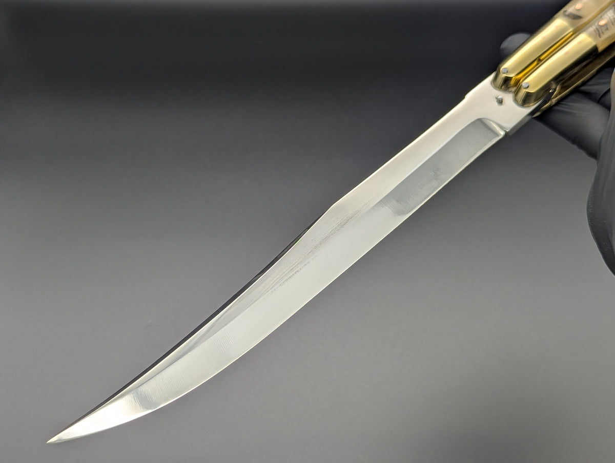 14.25" DOUBLE HORN BUSESE XL BLADE FHM BALISONG KNIFE