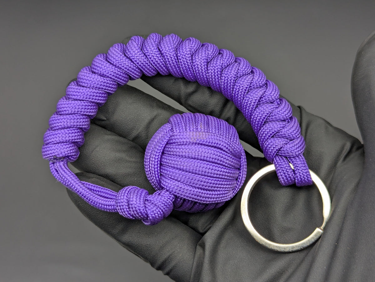 SOLID PURPLE 550 PARACORD SELF DEFENSE MONKEY FIST