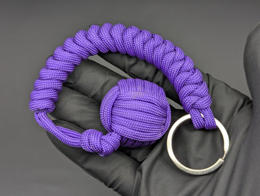SOLID PURPLE 550 PARACORD SELF DEFENSE MONKEY FIST