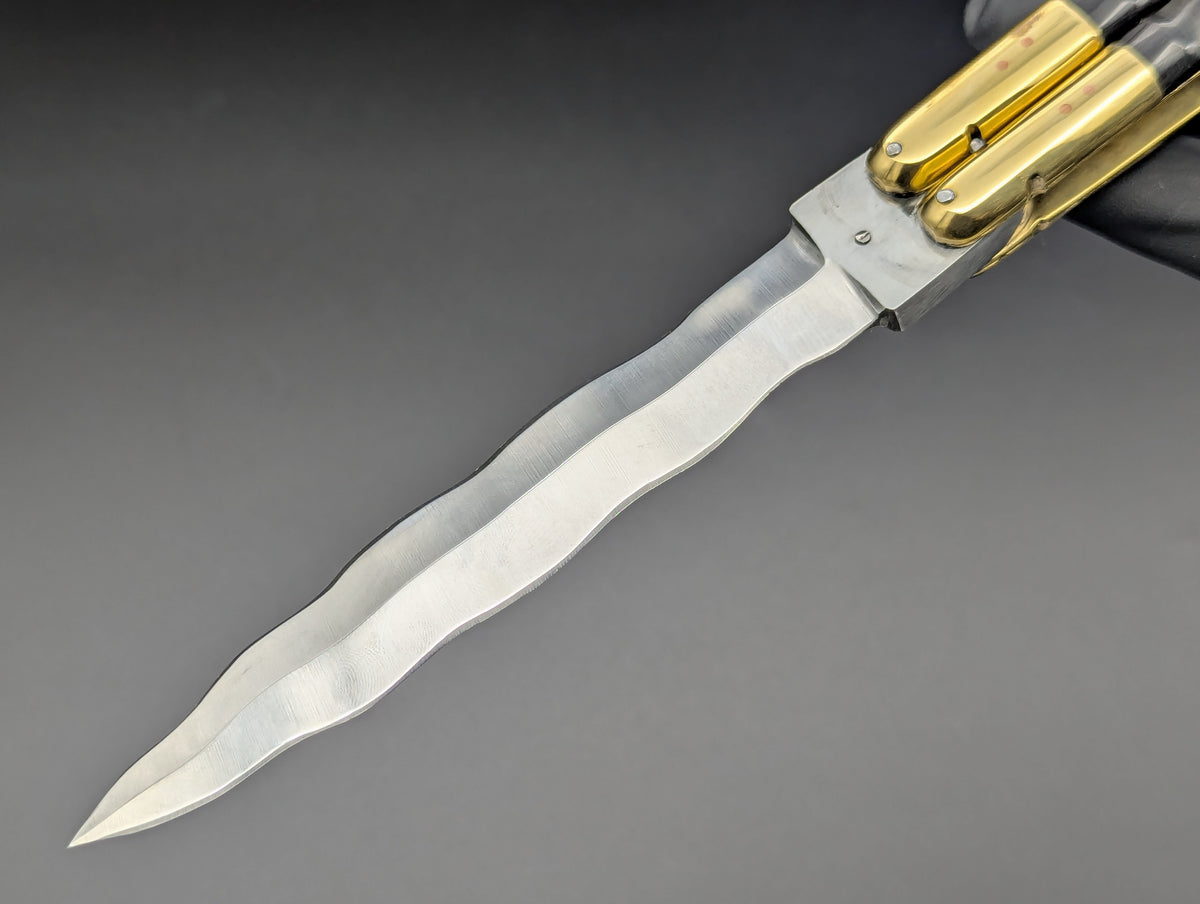 11" CARABAO HORN KRIS BLADE FHM BALISONG TEXTURED