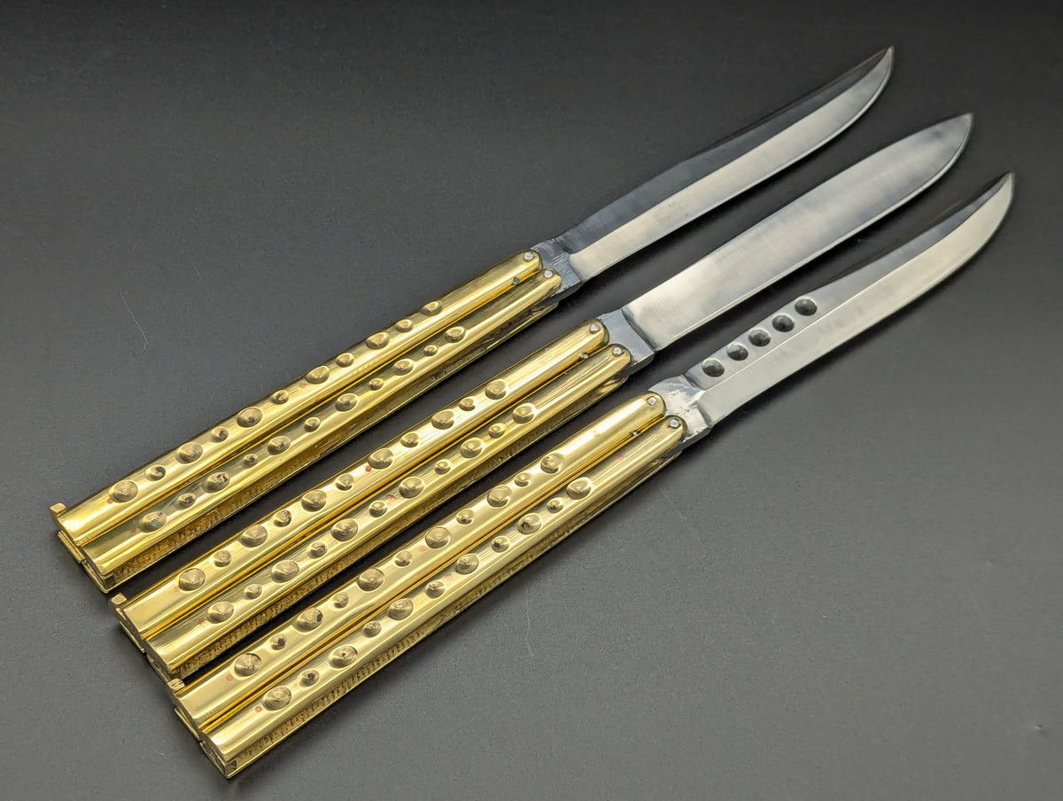 11" BRASS & STEEL CLIP POINT PHILIPPINES HANDMADE BALISONG