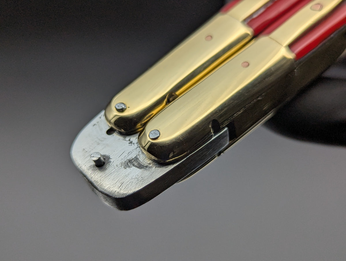 9" KRIS KALAPKUP RED FHM BALISONG KNIFE