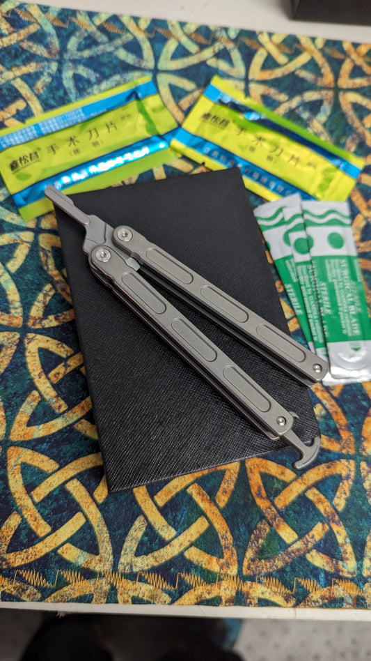 Solid Titanium Scalpel Balisong Knife