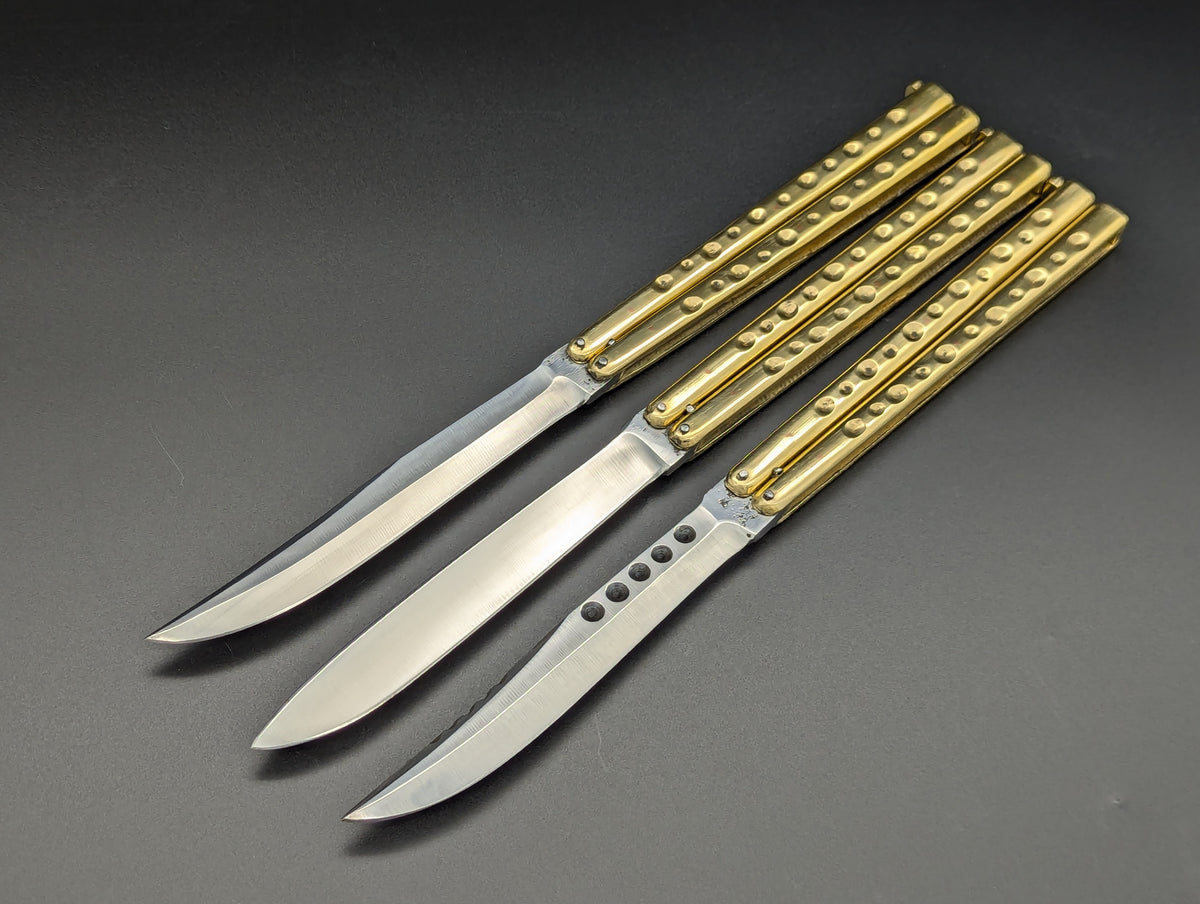 11" BRASS & STEEL CLIP POINT PHILIPPINES HANDMADE BALISONG