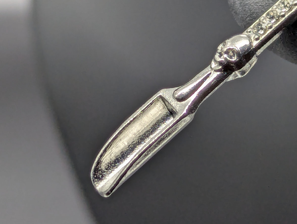 SILVER BLING SKULL MAGIC PARTY SPOON KEYRING
