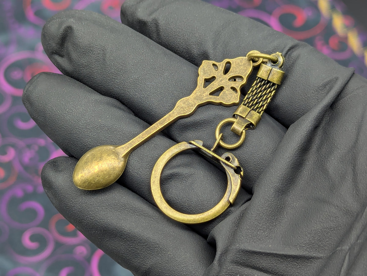Antiqued Bronze Victorian Mini Big Spoon Keyring Ver. 2