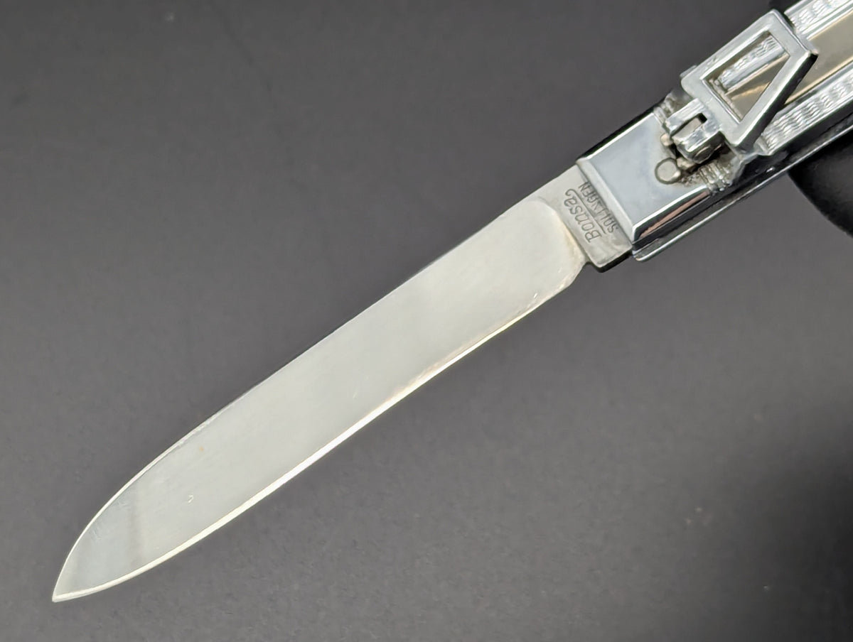 NOS ANTIQUE STAINLESS STEEL BONSA SWITCHBLADE LEVERLOCK KNIFE