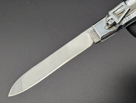 NOS ANTIQUE STAINLESS STEEL BONSA SWITCHBLADE LEVERLOCK KNIFE