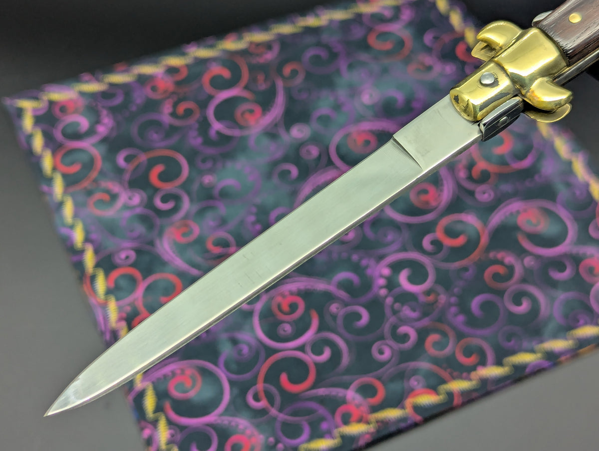 Vintage J/ INOX 11" Solid Wood & Brass Italian Stiletto