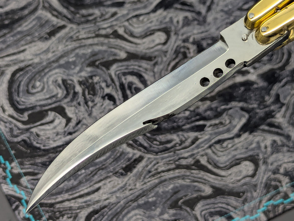 11" Gut Hook Clip Blade Ultra Heavy Brass Philippines FHM Balisong