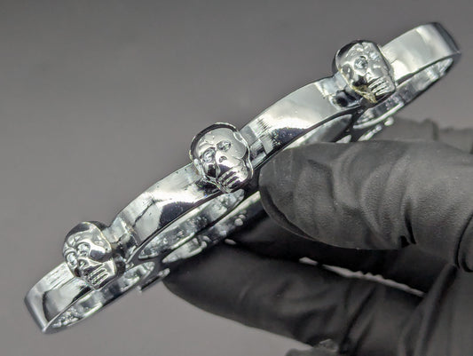 Chromed Skull Four Stall Steel Knuckle Duster