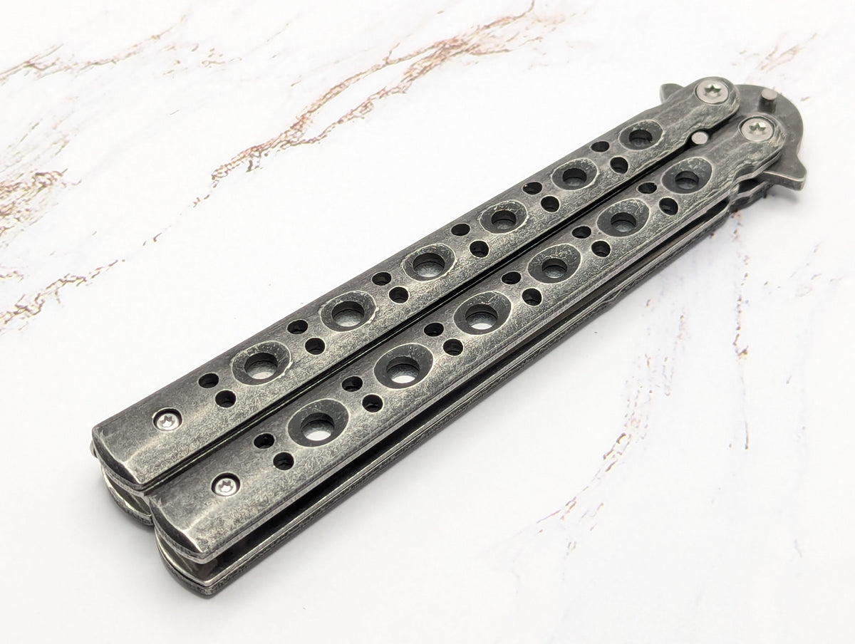 9" Stone Washed Spartan Balisong Butterfly Knife