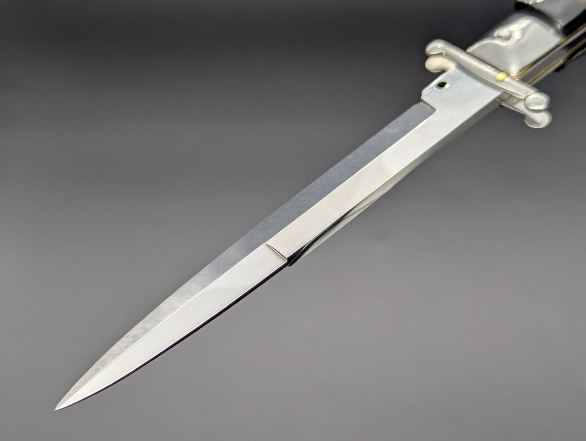 11" FRANK B DARK HORN ITALIAN SWINGUARD SWITCHBLADE KNIFE