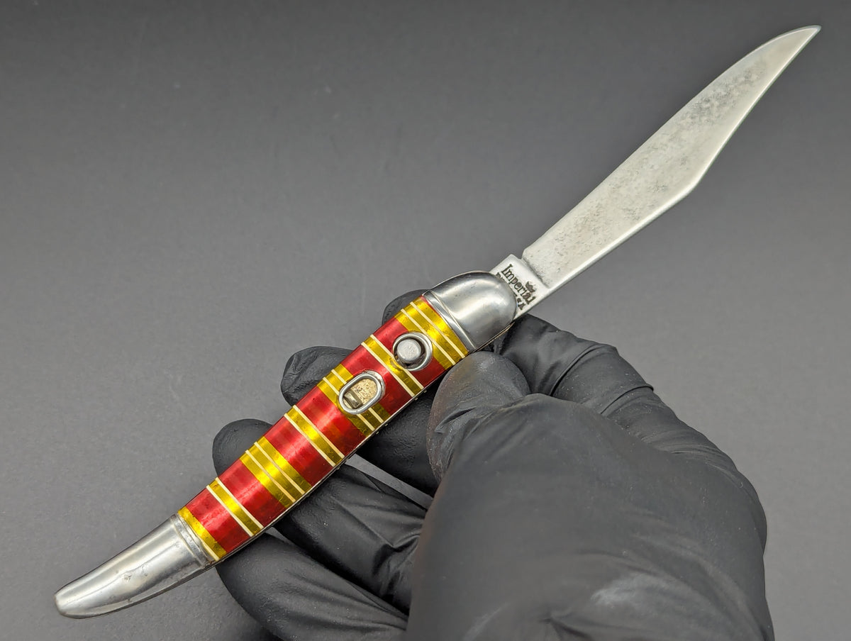 Imperial USA Shur-Snap Candy Stripe Toothpick Automatic Knife #1