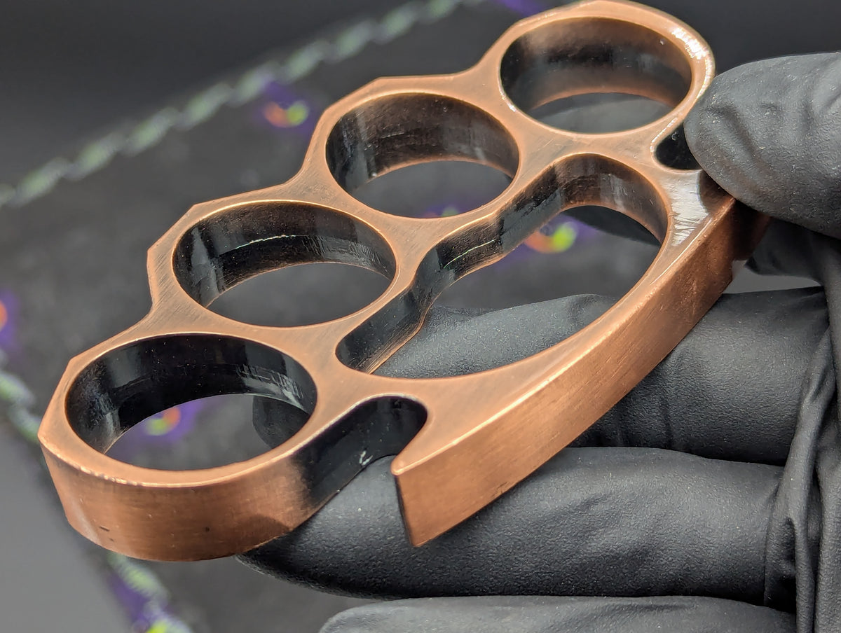 Copper Finish Square Top Brass Knuckle Duster Paperweight