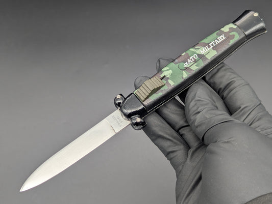 VINTAGE KOREAN NATO MILITARY OTF KNIFE 3 PIN CAMO