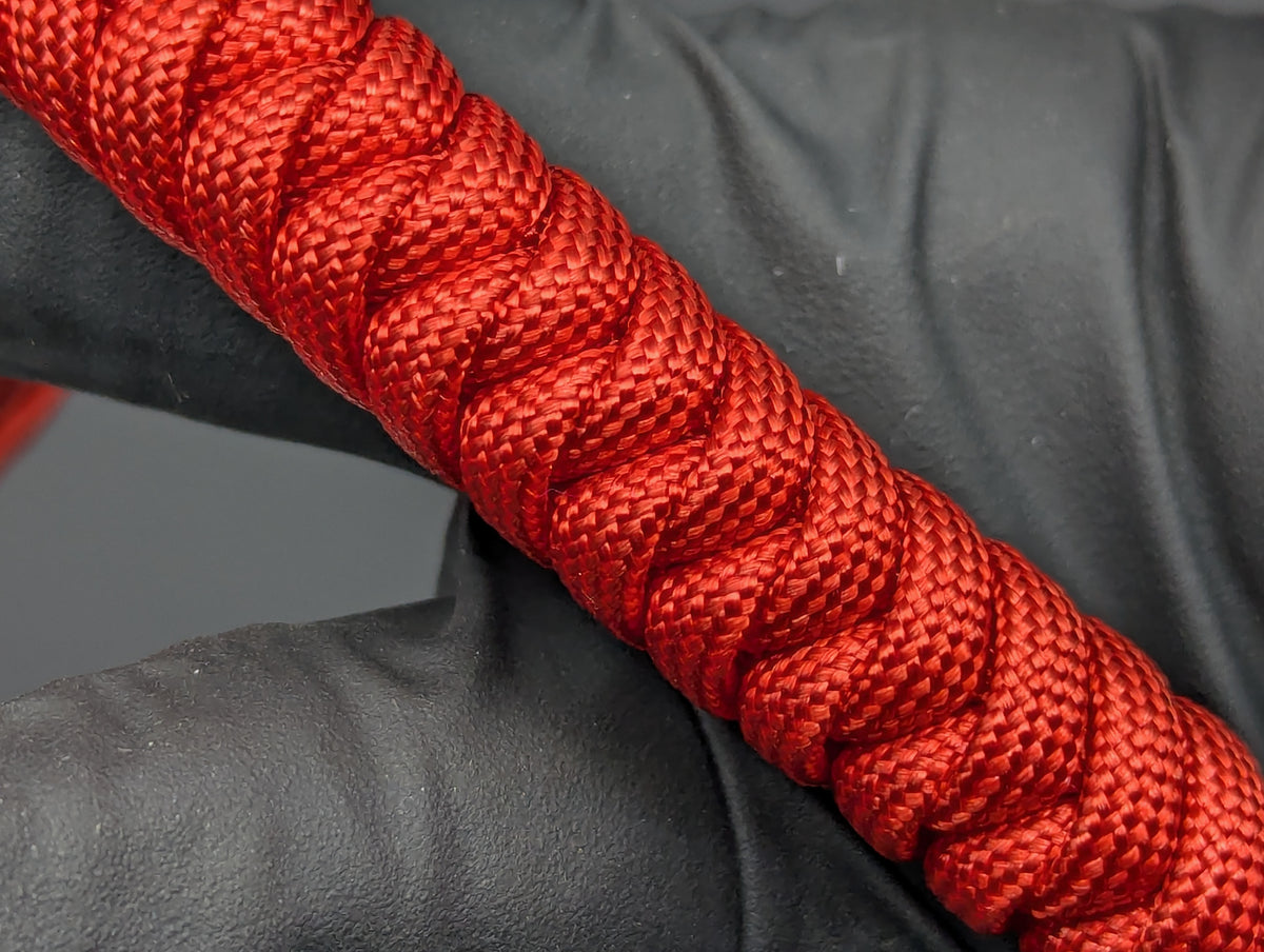 3 oz SOLID RED PARACORD MONKEY FIST SELF DEFENSE KEYRING