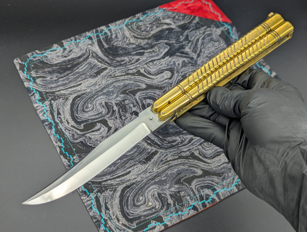 11" Clip Point Brass Batangas Philippines Handmade Balisong