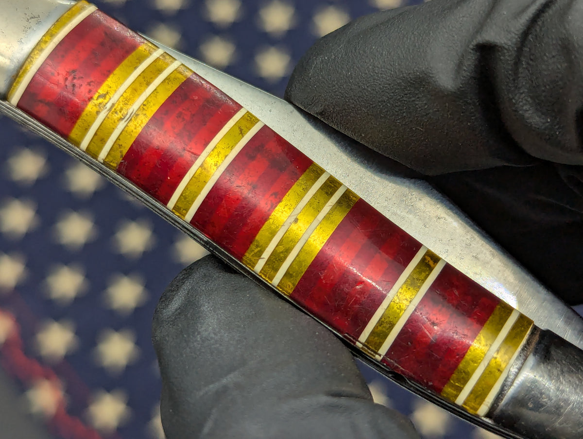 ANTIQUE HAMMER BRAND CANDY STRIPE TOOTHPICK SWITCHBLADE KNIFE