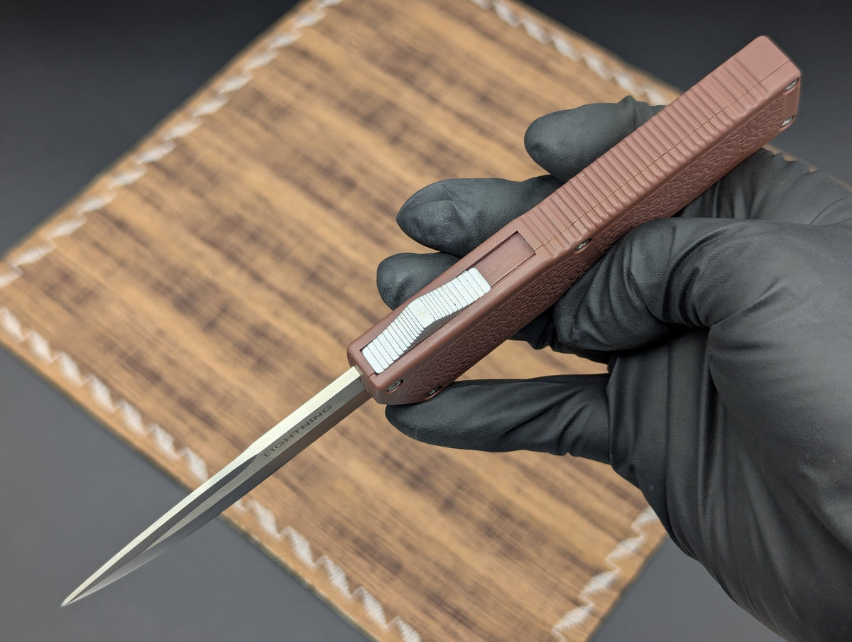 BROWN LIGHTNING 2.0 D/A OTF  KNIFE DROP POINT PLAIN