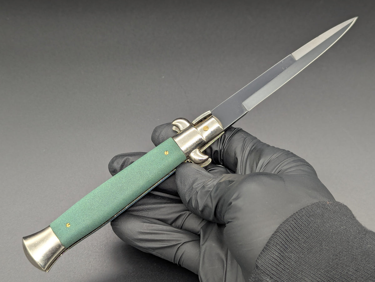 NOS 9" FRANK B "STILETTO ITALY" Jade Green Italian Stiletto Knife Dagger