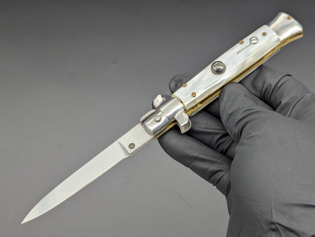 7.75" B ROSTFREI BELTRAME FAUX PEARL ITALIAN STILETTO