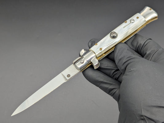 7.75" B ROSTFREI BELTRAME FAUX PEARL ITALIAN STILETTO