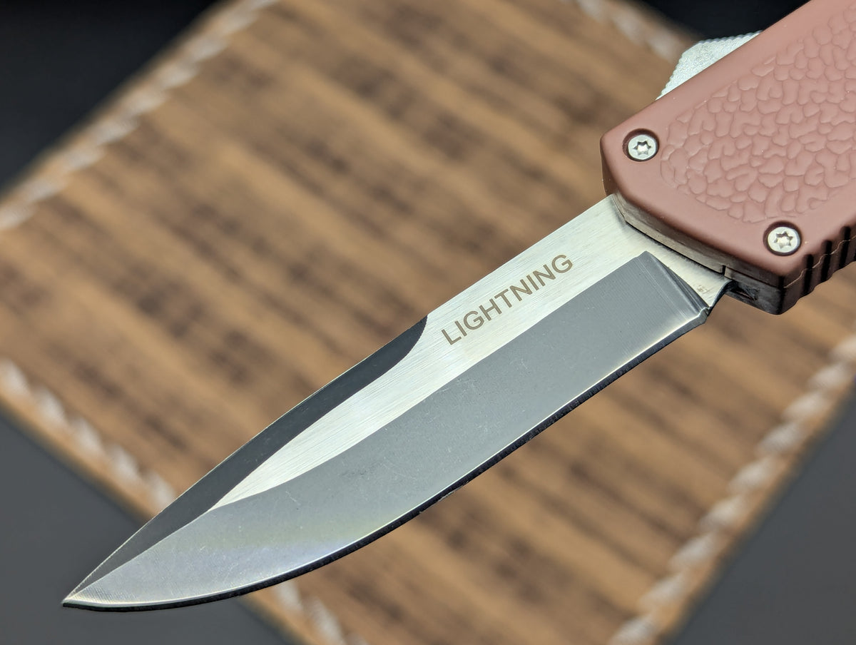 BROWN LIGHTNING 2.0 D/A OTF  KNIFE DROP POINT PLAIN