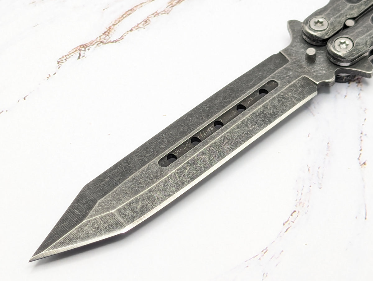 9" Stone Washed Spartan Balisong Butterfly Knife