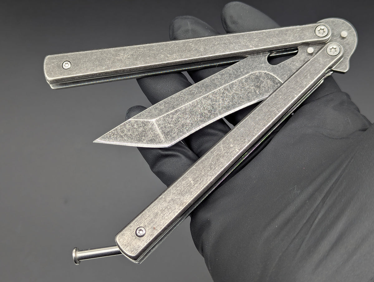 STONEWASHED TANTO WHIPLASH BUTTERFLY KNIFE