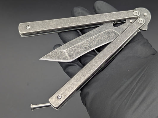 STONEWASHED TANTO WHIPLASH BUTTERFLY KNIFE