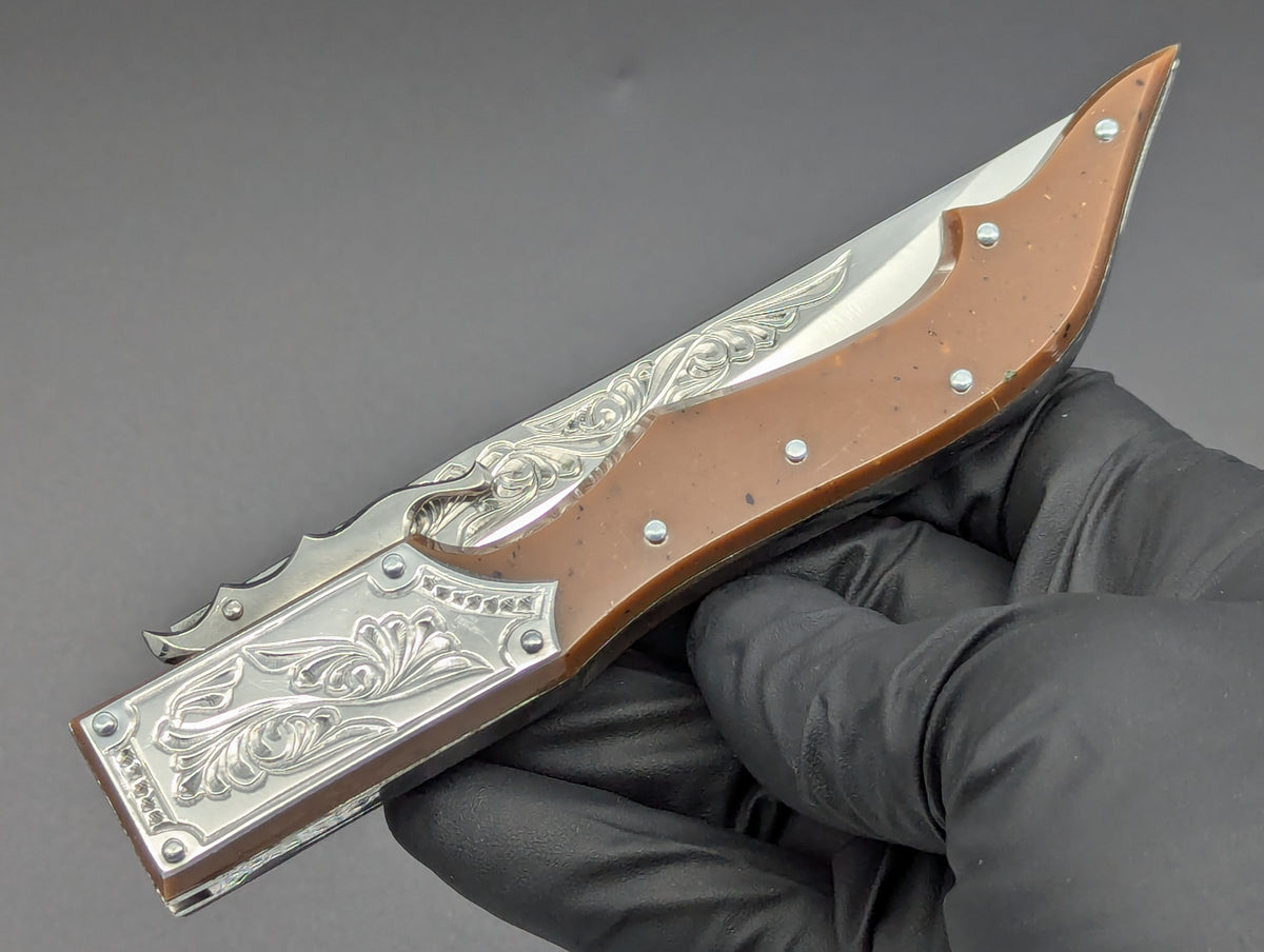 80's Soviet Era Russian Prison Engraved Swinguard Knife