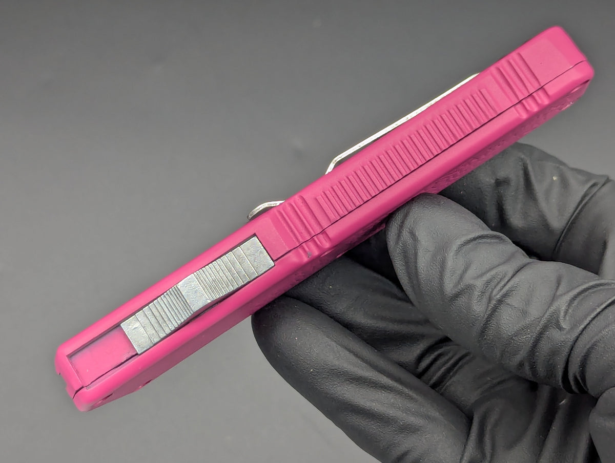 PINK LIGHTNING OTF STAINLESS PLAIN DROP POINT BLADE