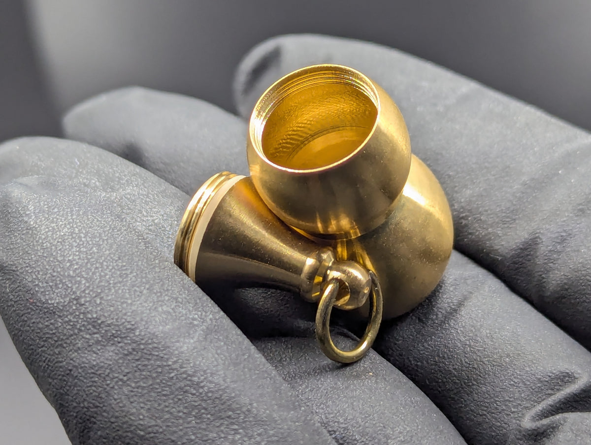 Gold Magic Wire Wrap Mini Spoon & XL Gourd Jar EDC Rave Keyring