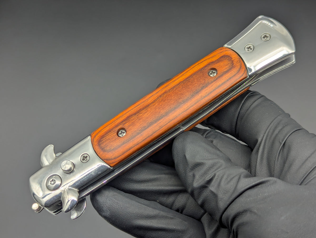 SOLID WOOD DIABLO MILANO STILETTO KNIFE