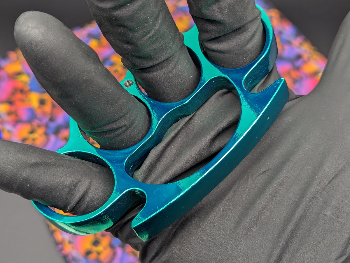 Metallic Green Alloy Square Top Brass Knuckles