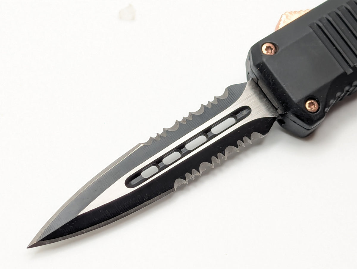 7" Mini Rose Gold Accent D/A OTF Knife