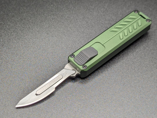 5.25" MINI D/A OTF SCALPEL KNIFE GREEN