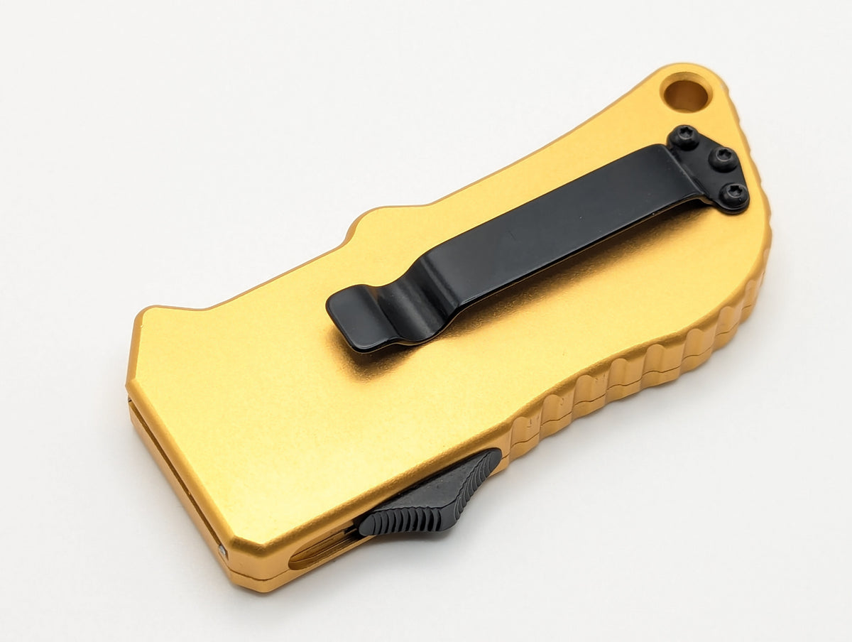 Gold Carbon Fiber D/A Box Cutter OTF Knife