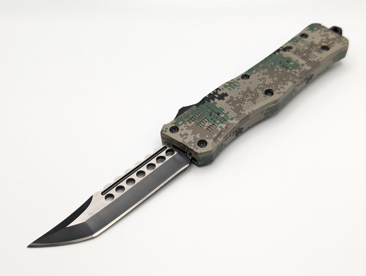 9.25" Green Digi Camo CQC D/A OTF Knife